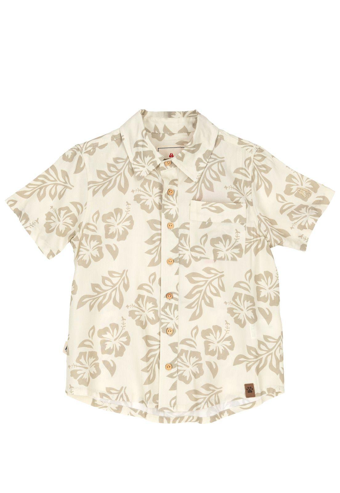 Camisa Niño Hibisco Beige-0