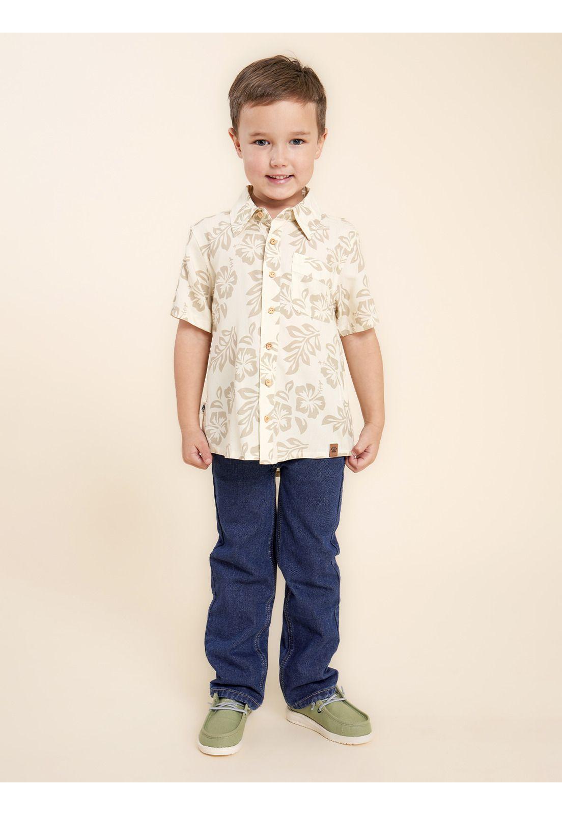 Camisa Niño Hibisco Beige-1
