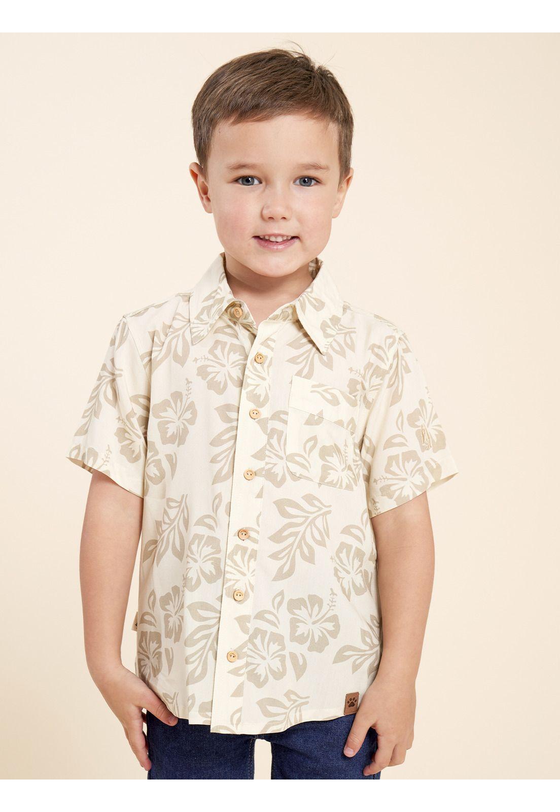 Camisa Niño Hibisco Beige-3