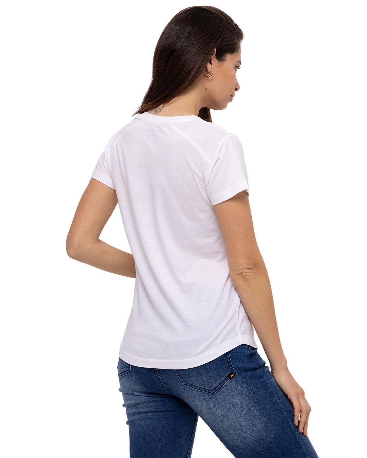 Polera M/C Logo Scoop Neck Blanco Mujer-4