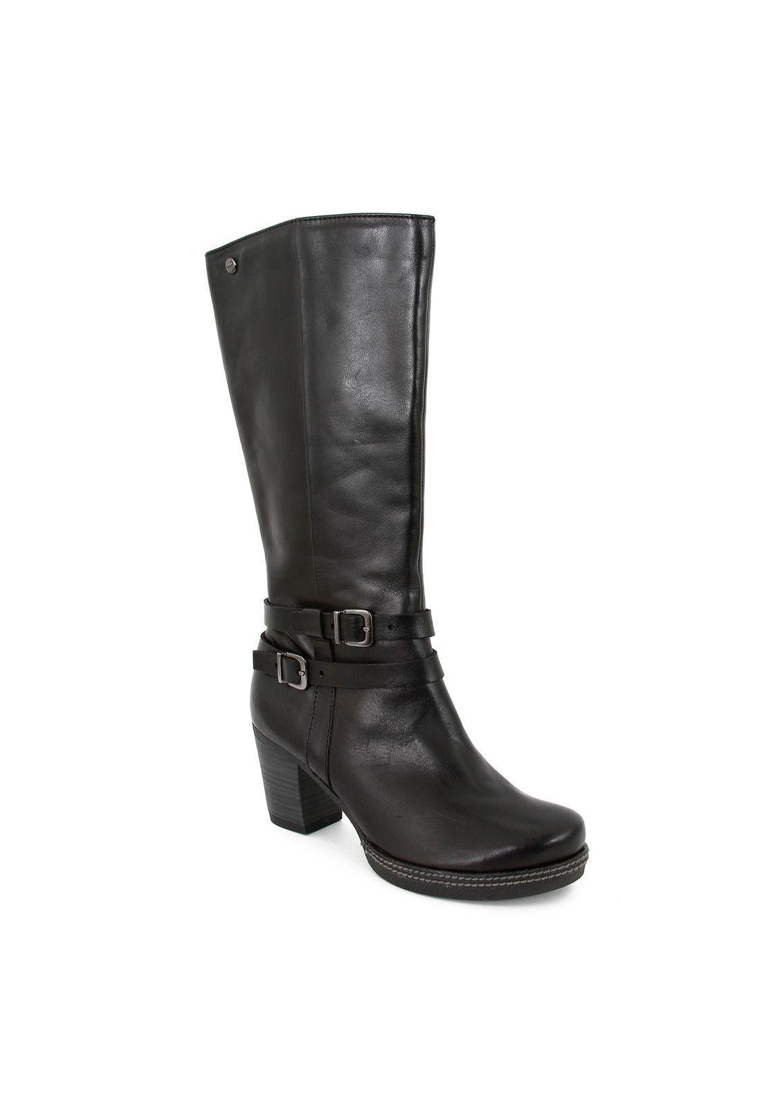 Bota Mujer Cuero Kramskoy Negro-0