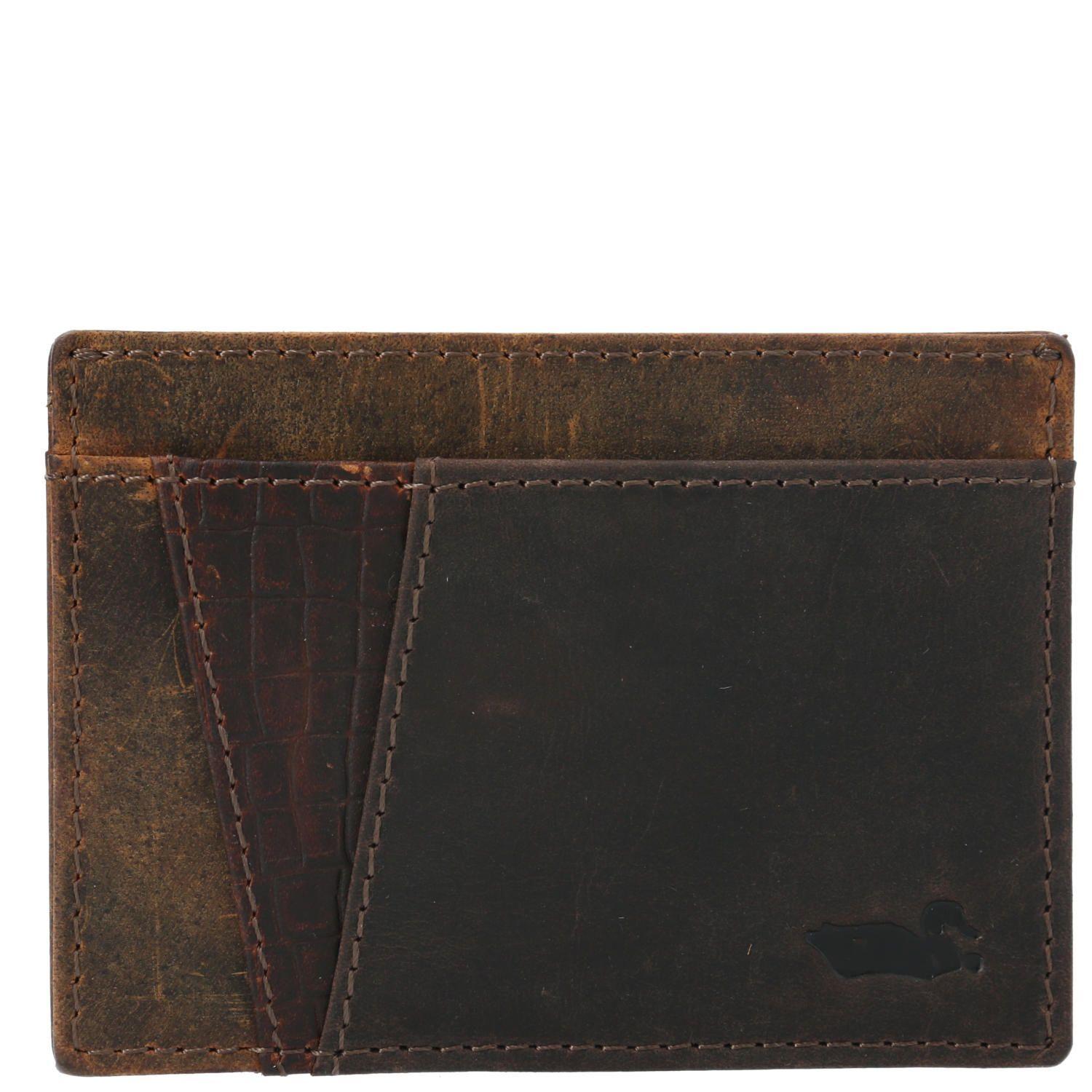 Tarjetero Cuero Mujer OH Cardholder Croco Café-0