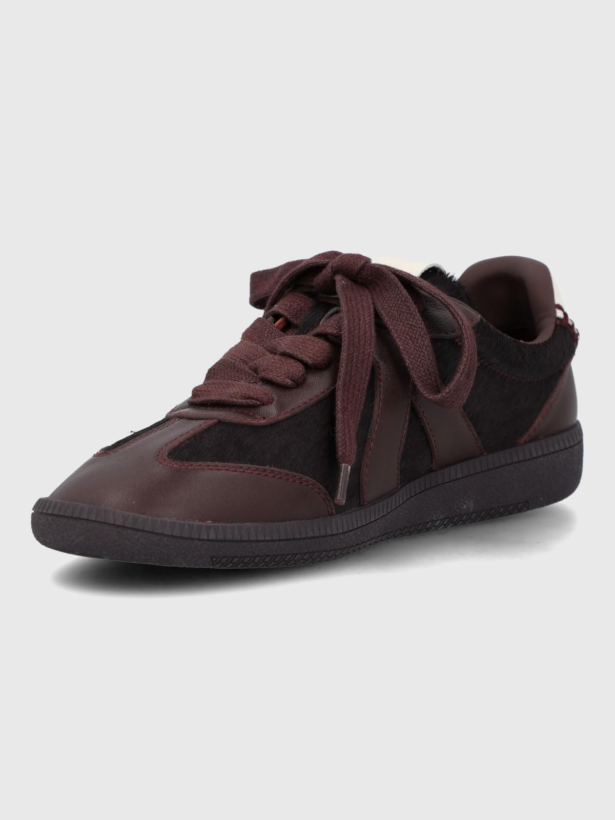 Zapatilla Cuero Mujer Sanset Rojo-4
