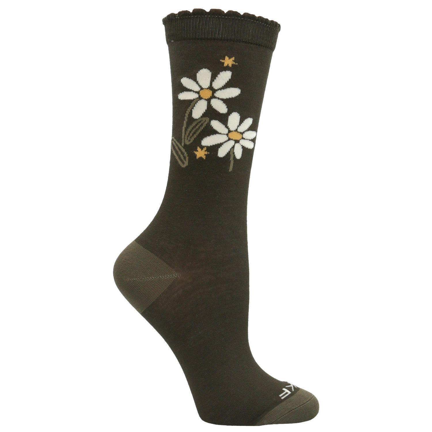 Calcetín Bambú Mujer st Flower Verde-0