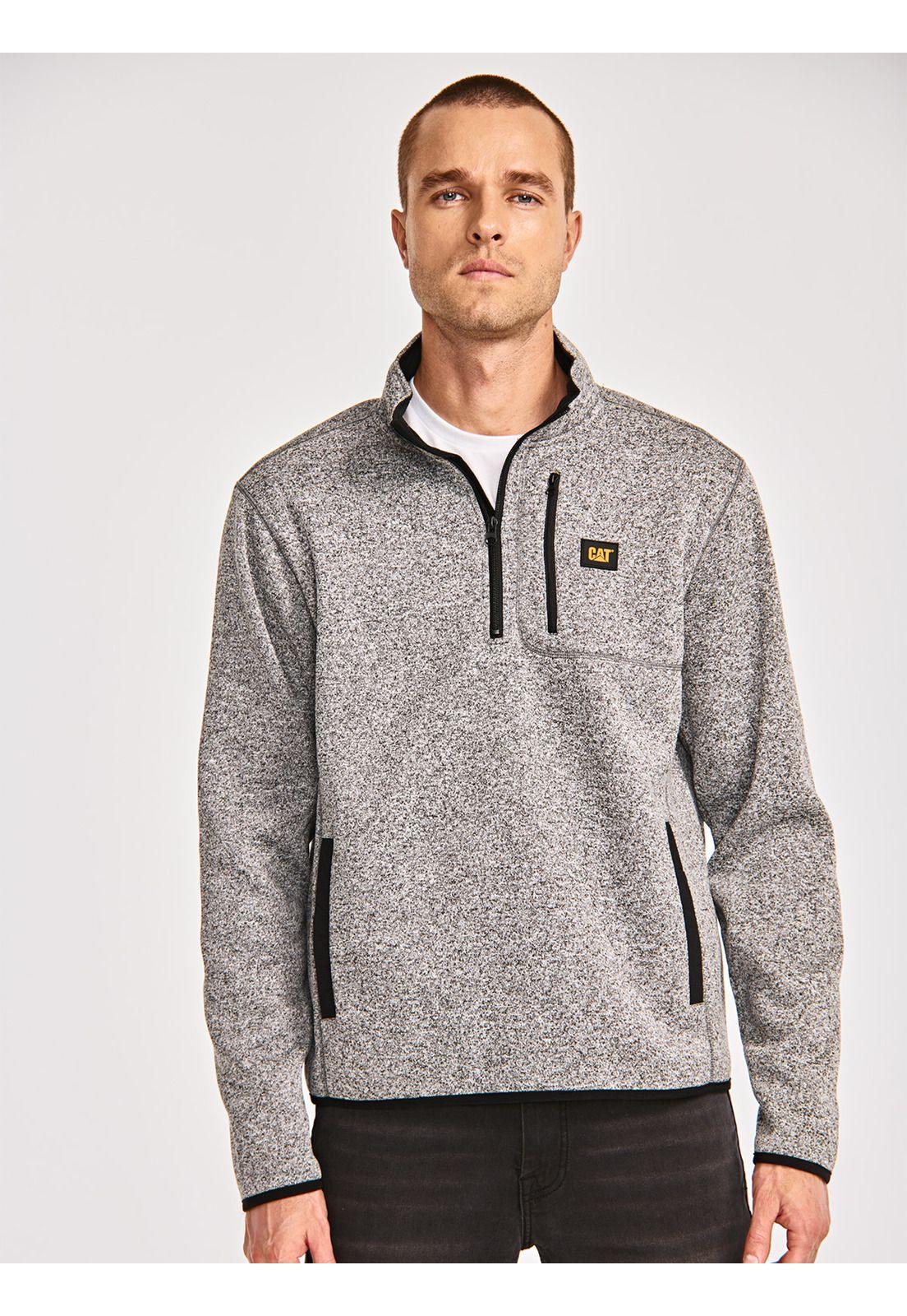 Polar Hombre Sweater Fleece Quarter Zip Jacket Gris-0