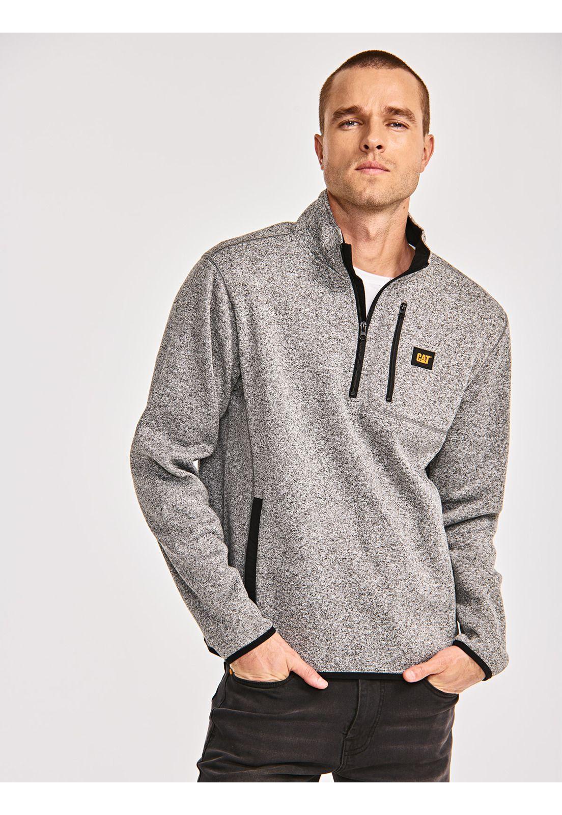 Polar Hombre Sweater Fleece Quarter Zip Jacket Gris-1
