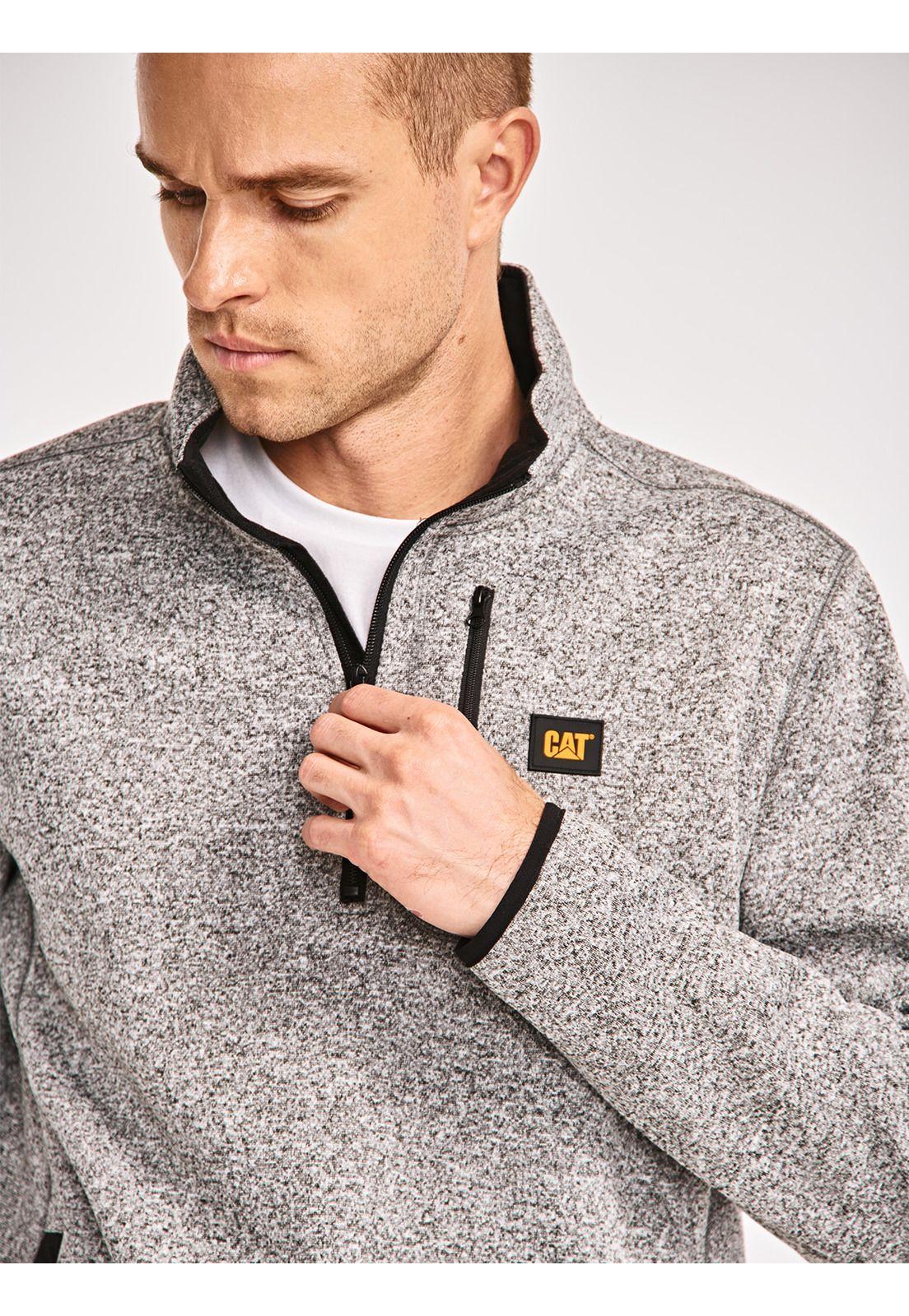Polar Hombre Sweater Fleece Quarter Zip Jacket Gris-4