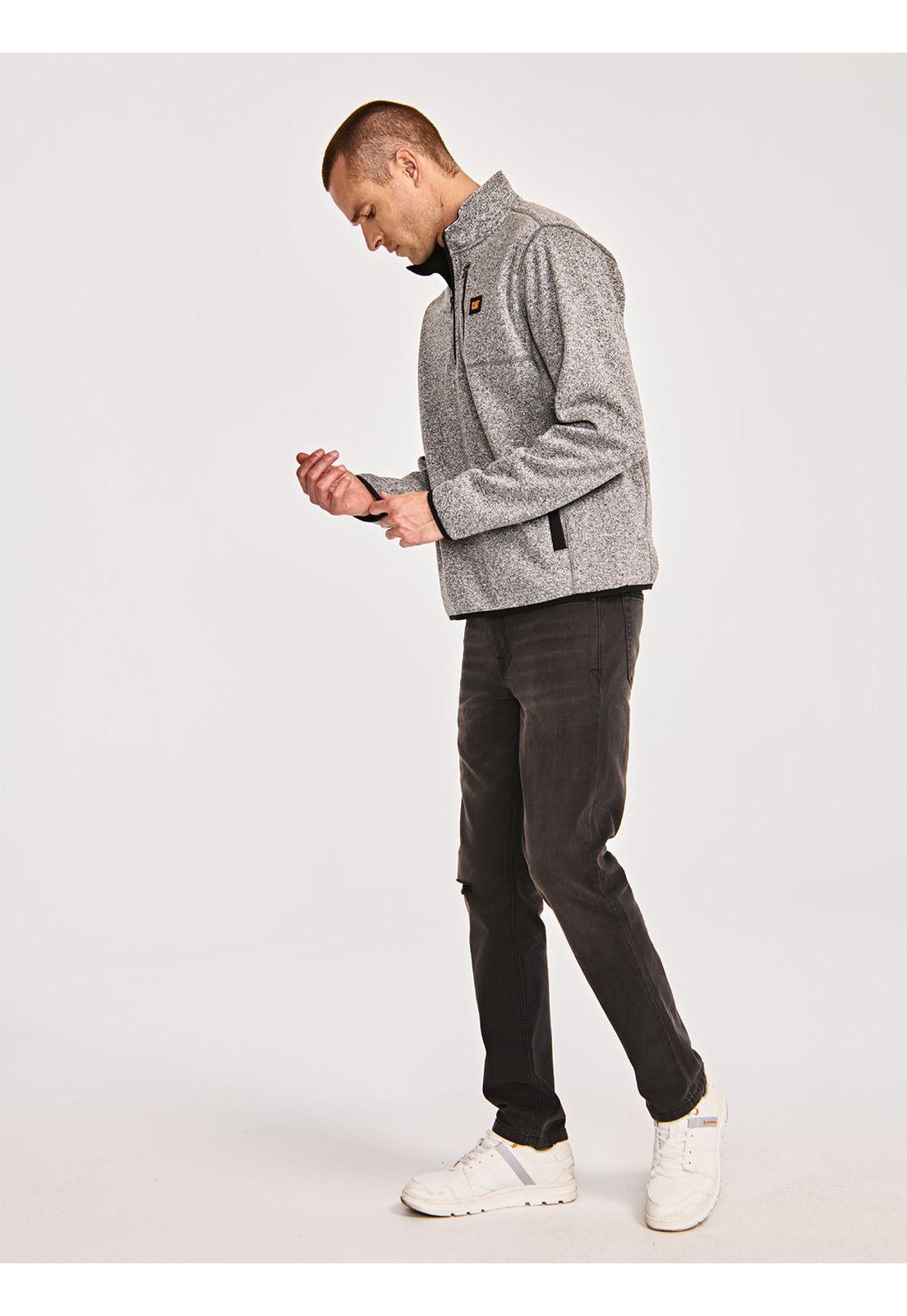 Polar Hombre Sweater Fleece Quarter Zip Jacket Gris-6