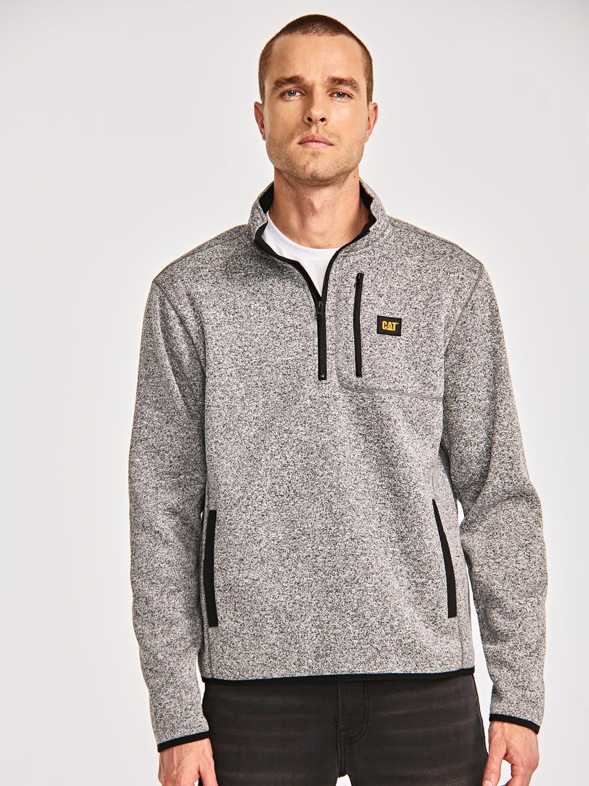 Polar Hombre Sweater Fleece Quarter Zip Jacket Gris-0