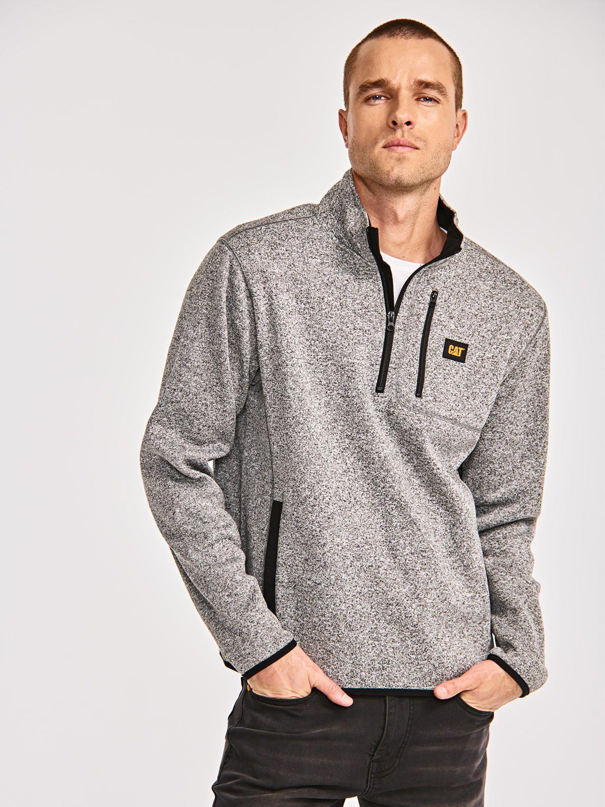 Polar Hombre Sweater Fleece Quarter Zip Jacket Gris-1