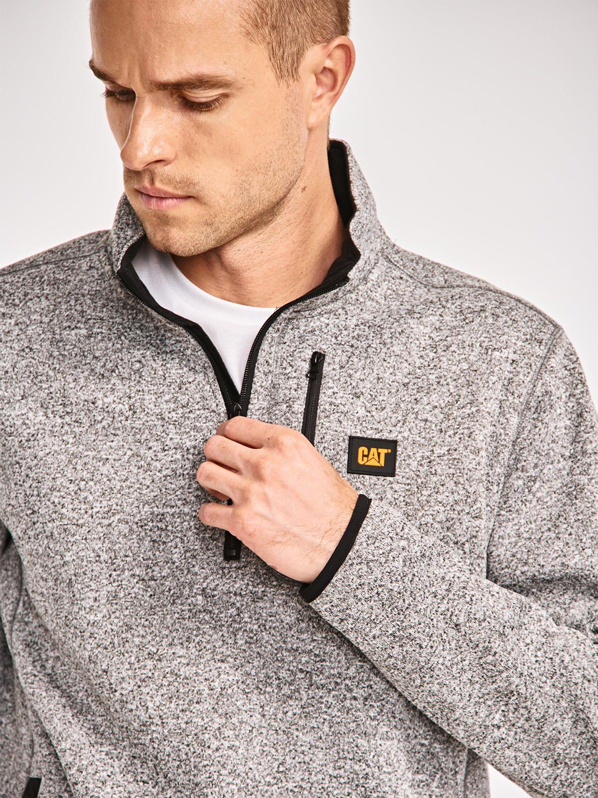 Polar Hombre Sweater Fleece Quarter Zip Jacket Gris-4