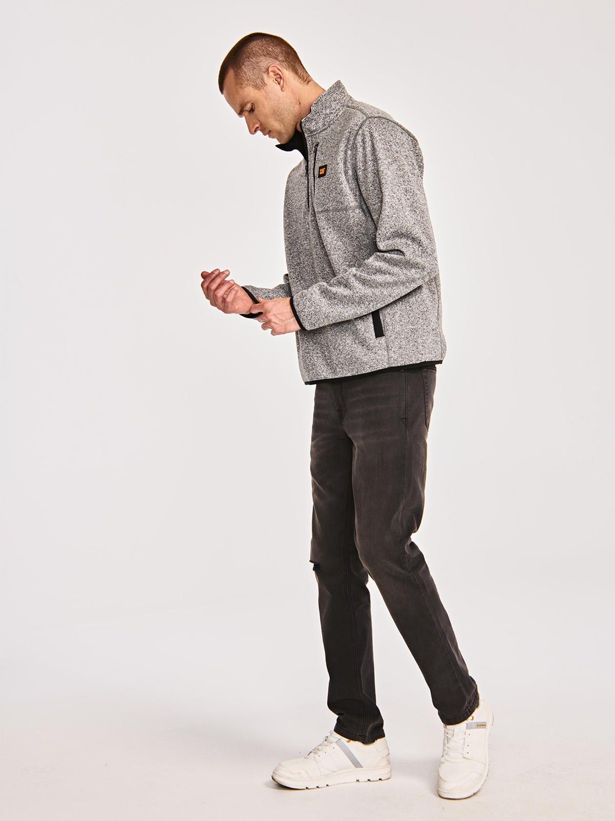 Polar Hombre Sweater Fleece Quarter Zip Jacket Gris-6