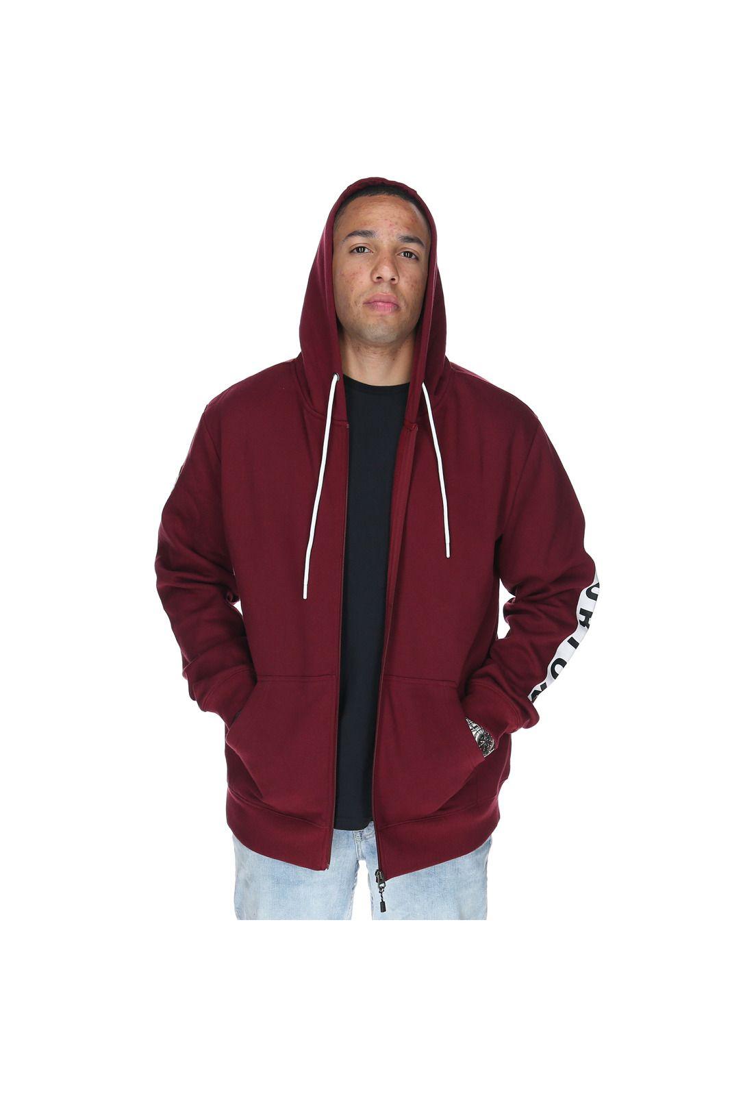 Polerón Hombre Sidebar Zip Rojo-0