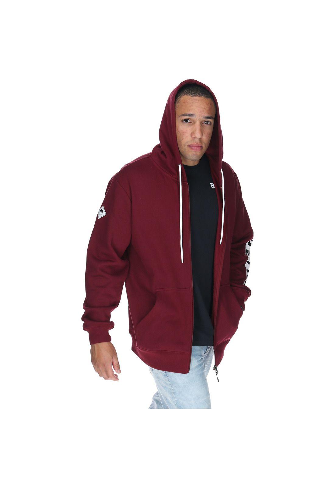 Polerón Hombre Sidebar Zip Rojo-5