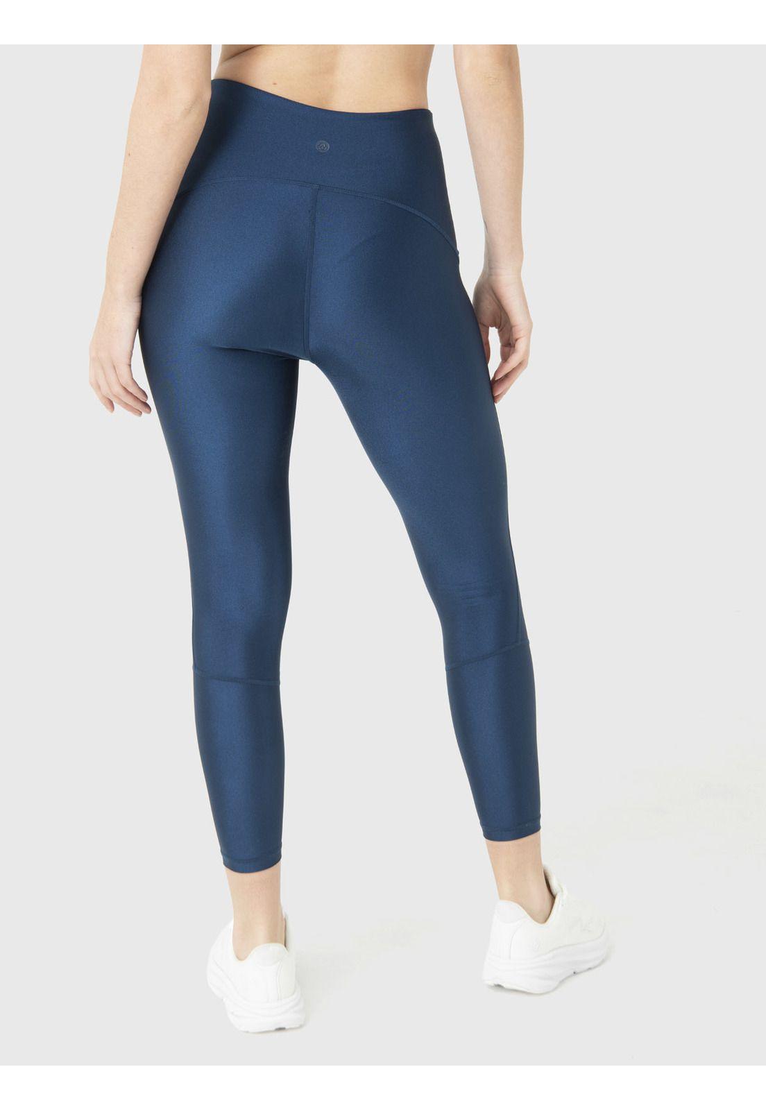 Calza Deportiva Mujer Shimmer Ankle Legg Azul Oscuro-3