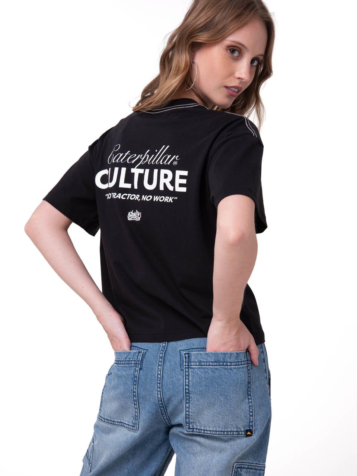 Polera Manga Corta Mujer Caterpillar Culture Negro-1