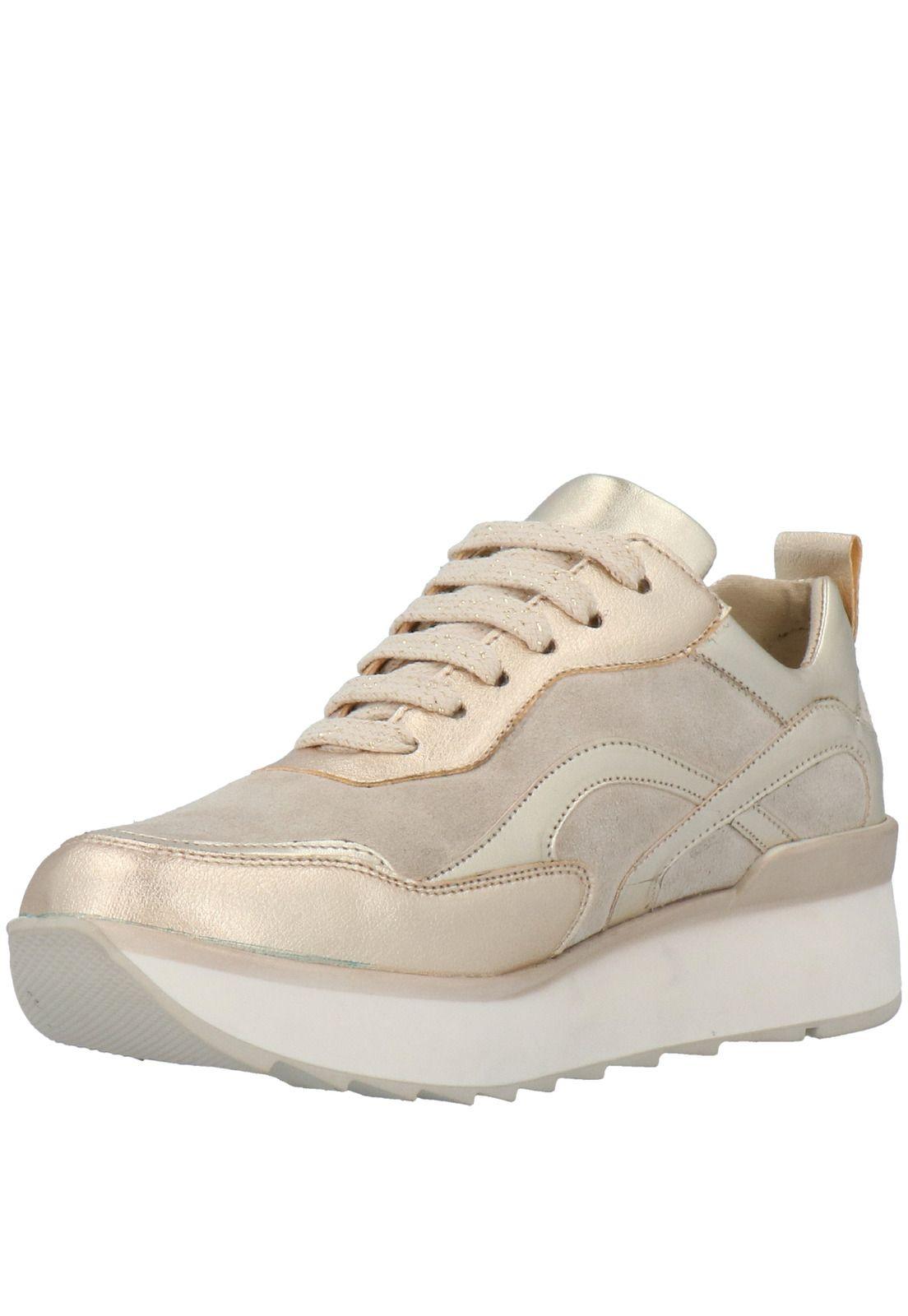 Zapatilla Cuero Mujer Mr Gibbs Dorado-3