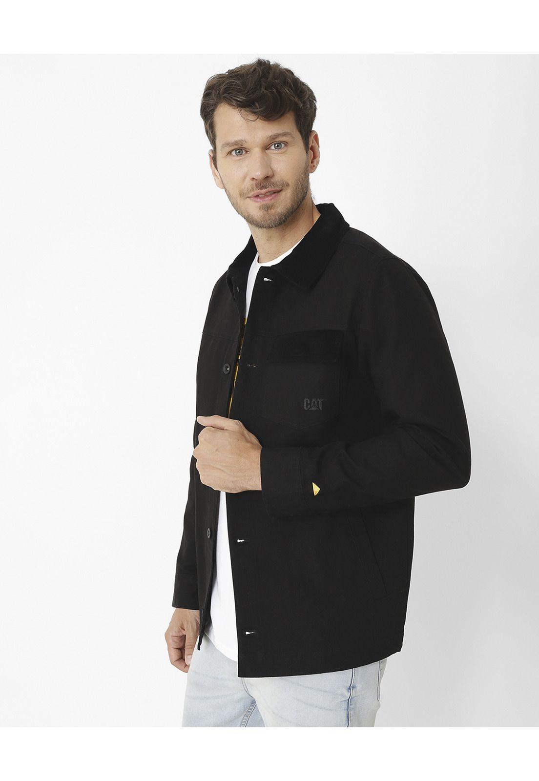 Chaqueta Canvas Button Front Negro Hombre-3