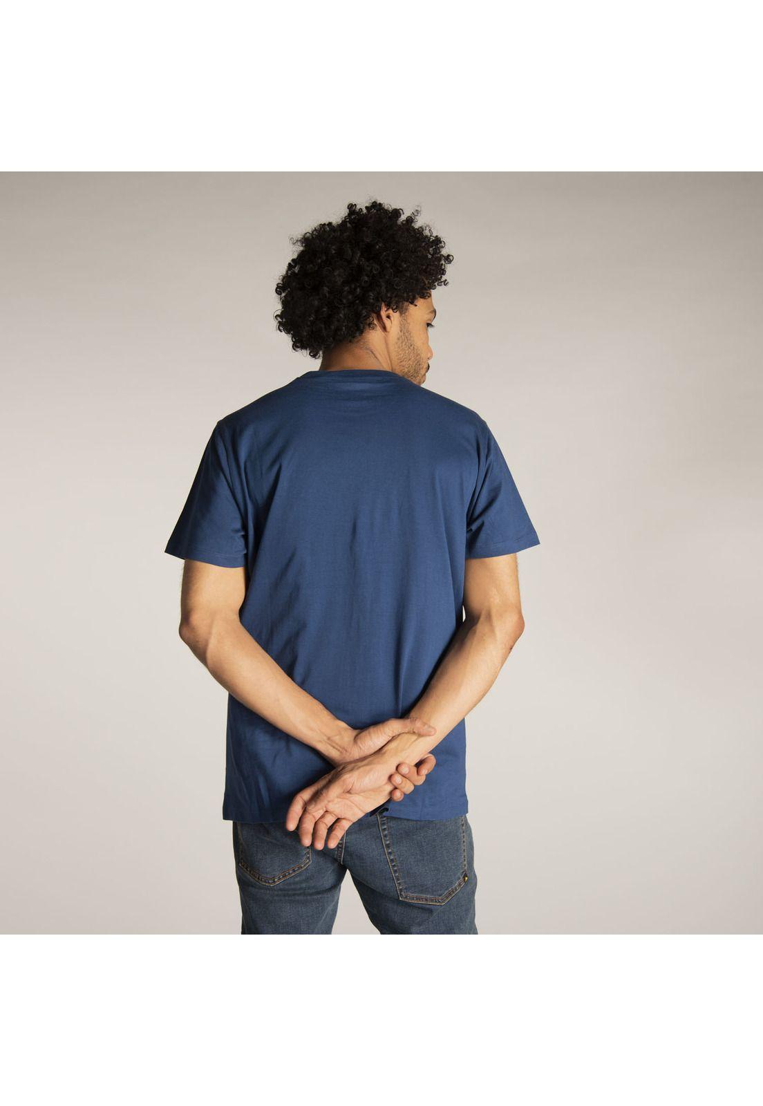 Polera M/C Hombre Caterpillar Logo Tee Azul-2