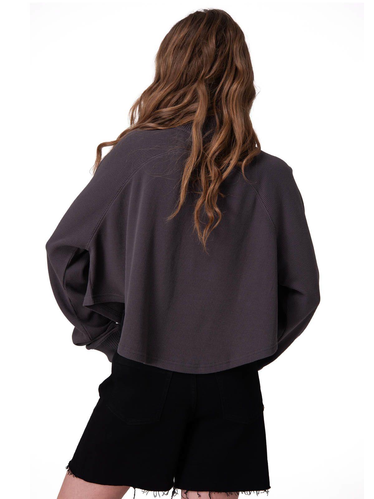 Poleron Waffle Pull-Over Mujer Negro-1
