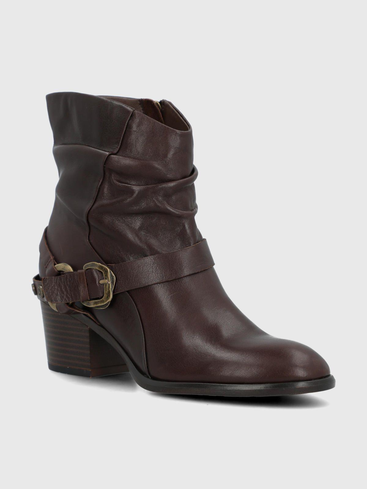 Botin Cuero Mujer Marita Café-0