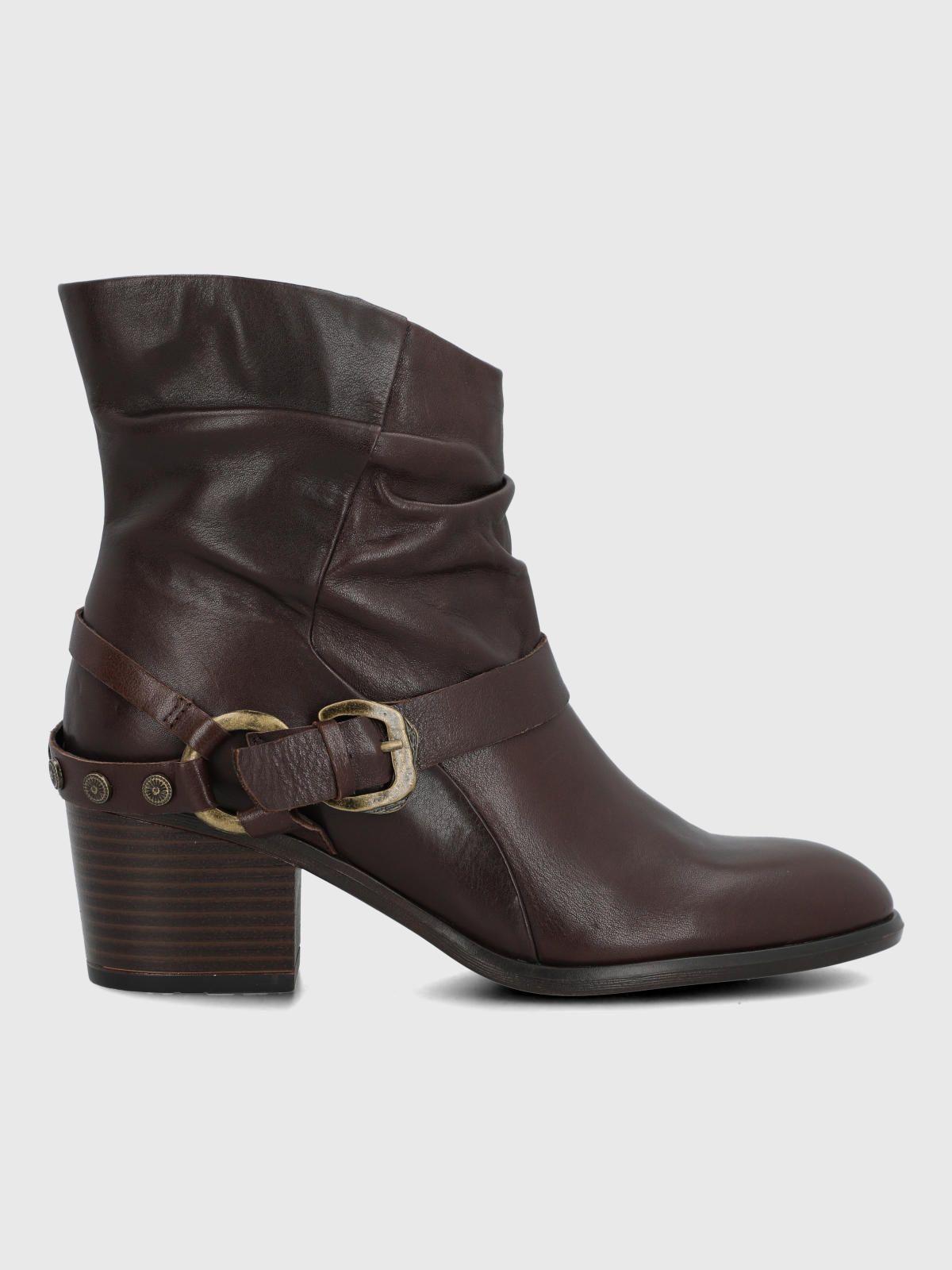 Botin Cuero Mujer Marita Café-1