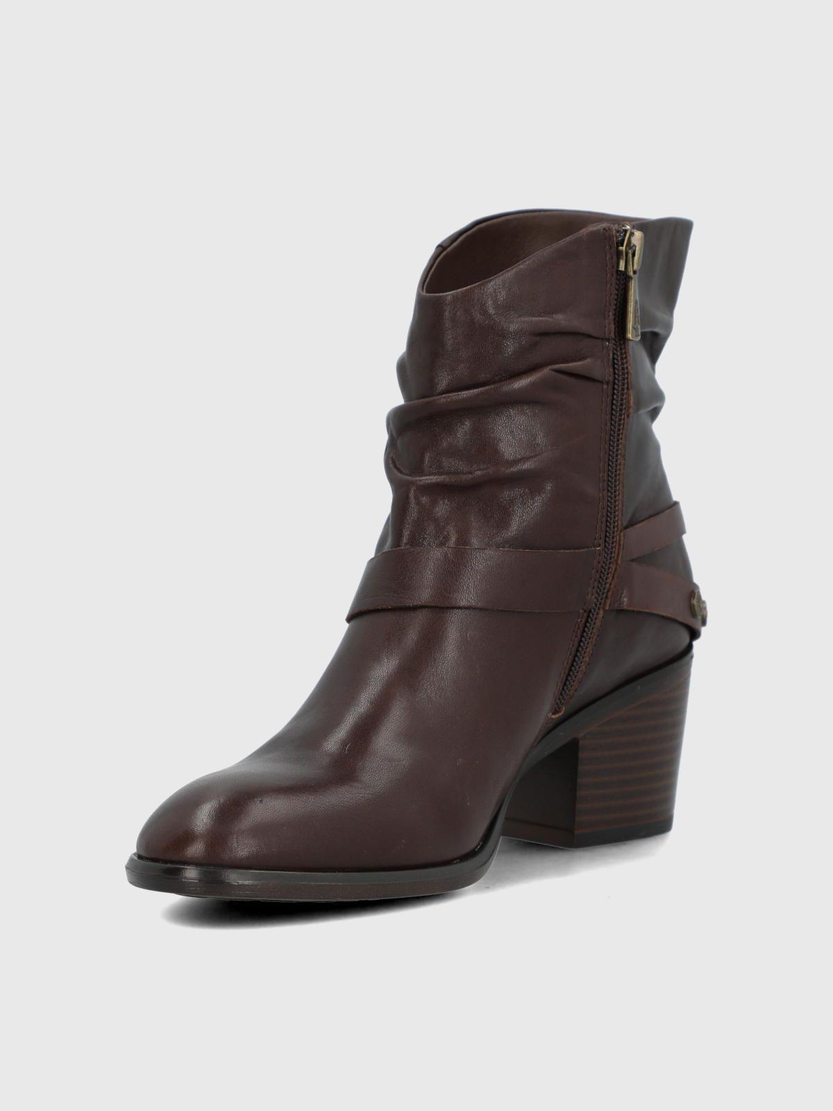 Botin Cuero Mujer Marita Café-5