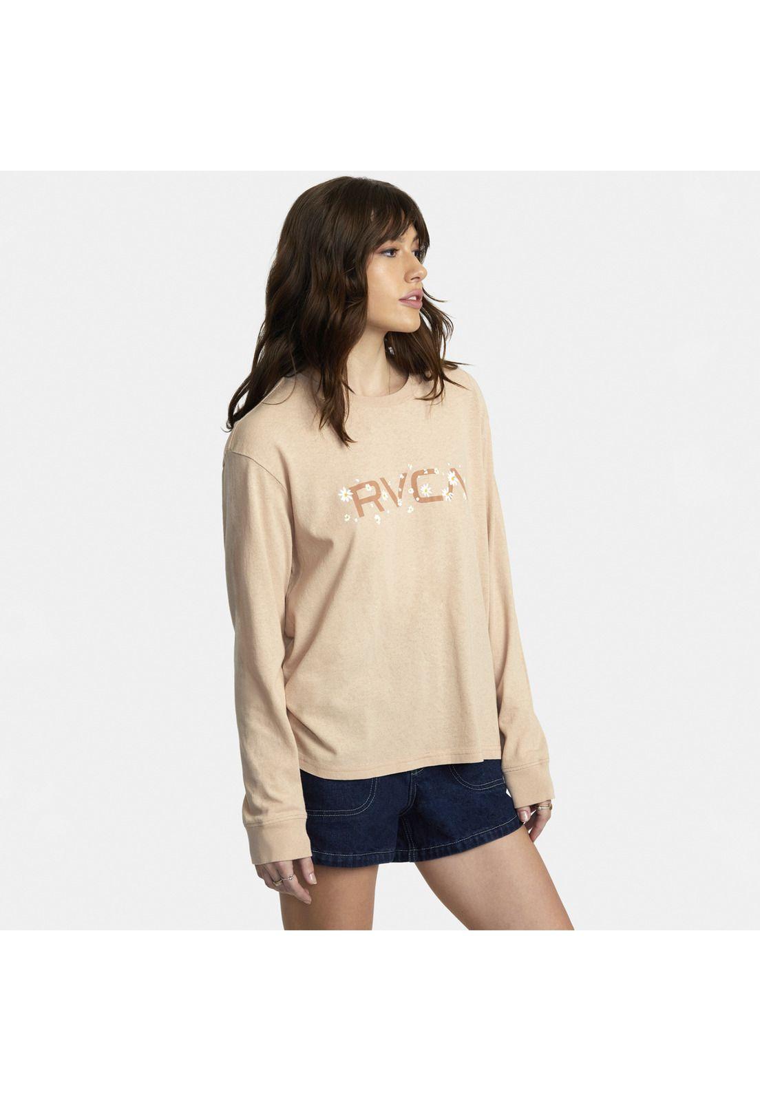 Polera M/L Mujer Big Rvca Daisy J Tee Beige-4