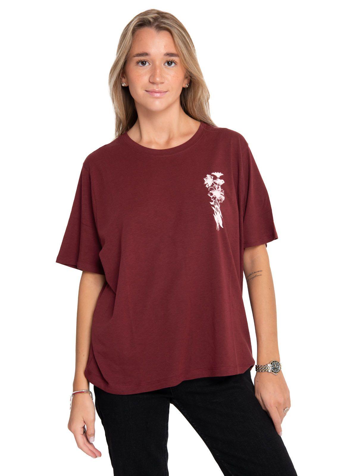 Polera Manga Corta Mujer Oversized Graphic Rojo-0