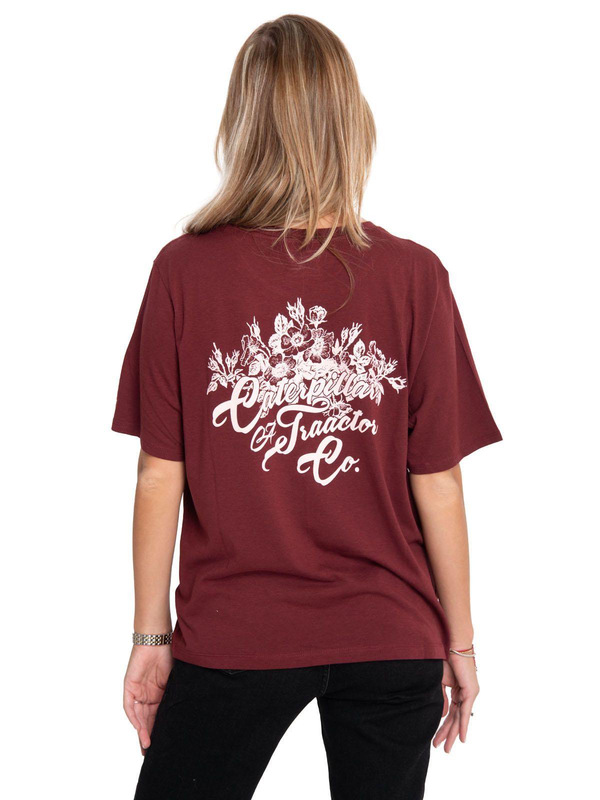 Polera Manga Corta Mujer Oversized Graphic Rojo-3