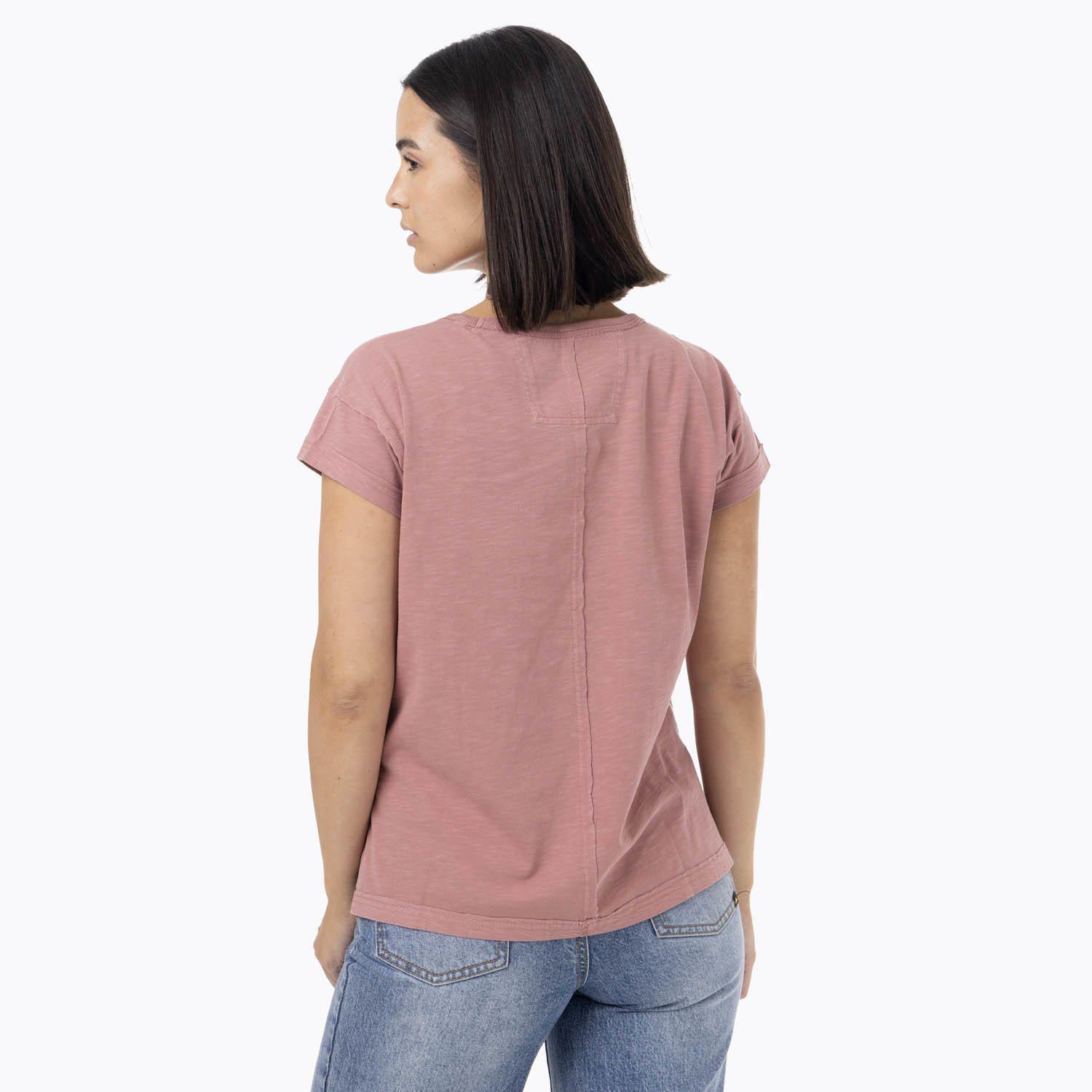 Polera Manga Corta Mujer Slub Rosado-3