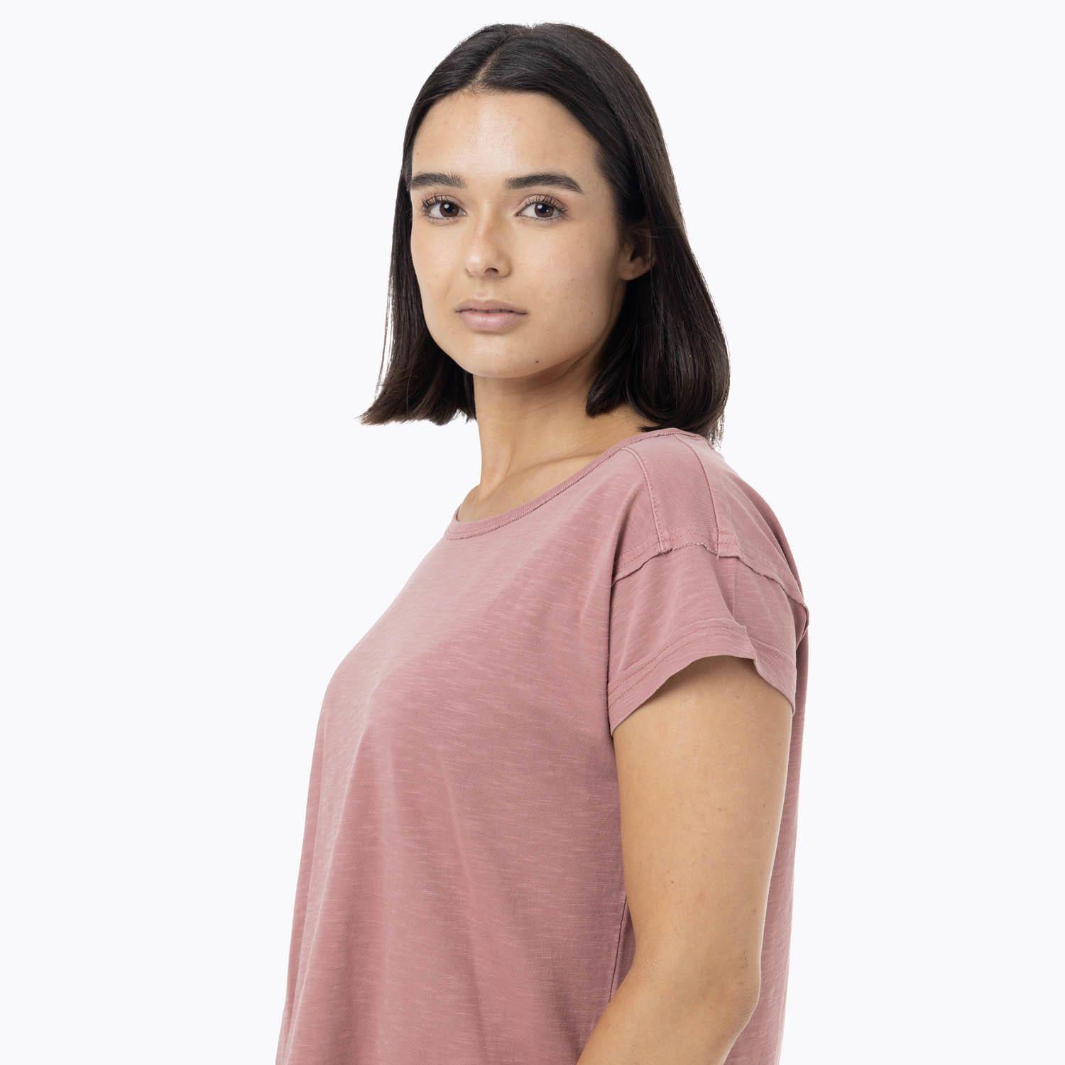 Polera Manga Corta Mujer Slub Rosado-4