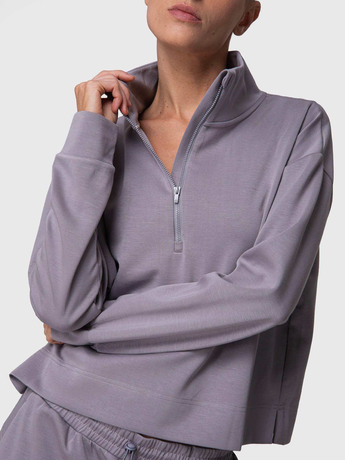 Poleron Mujer Half Zip Toledo Rec Gris-0