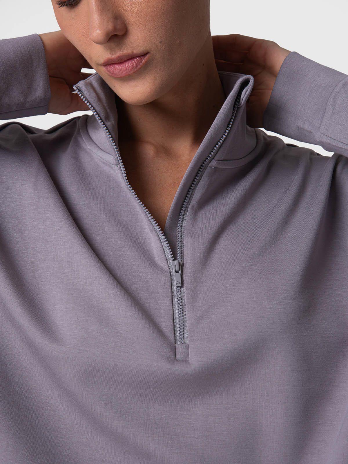Poleron Mujer Half Zip Toledo Rec Gris-1