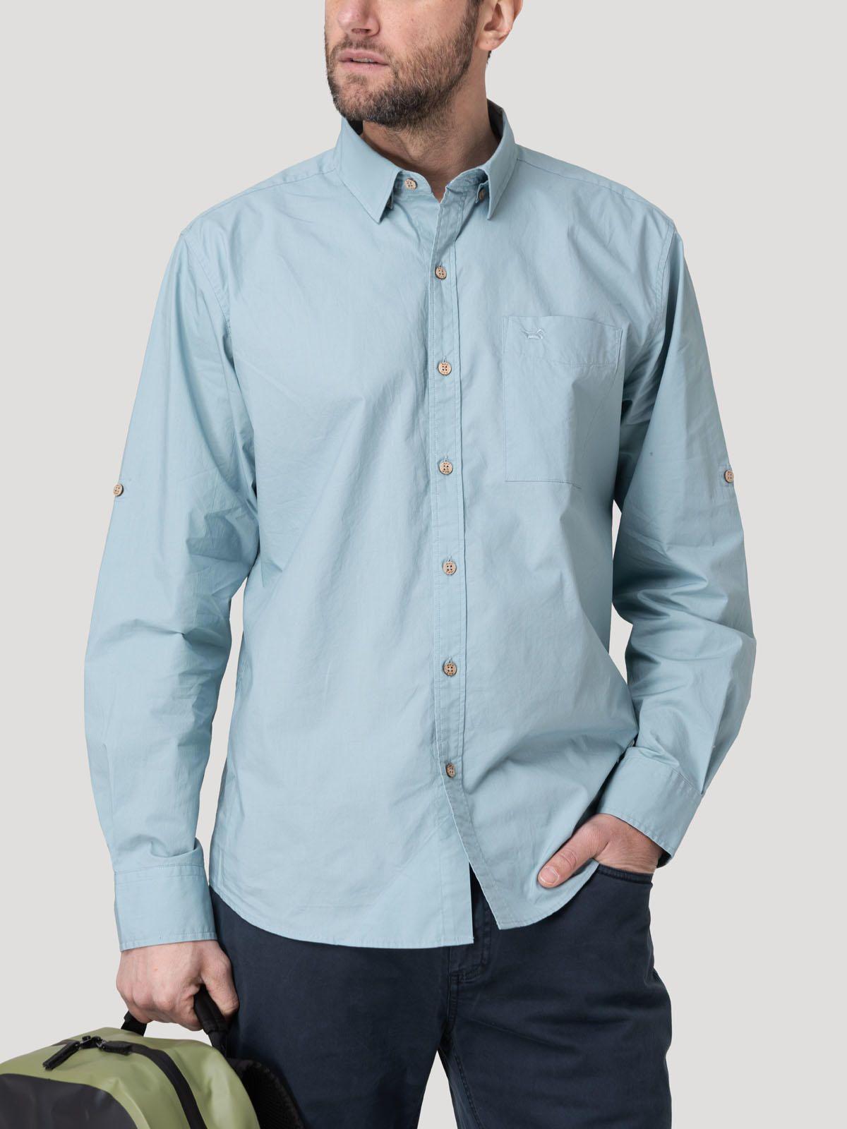 Camisa Algodón Orgánico Hombre Galiton Celeste-4