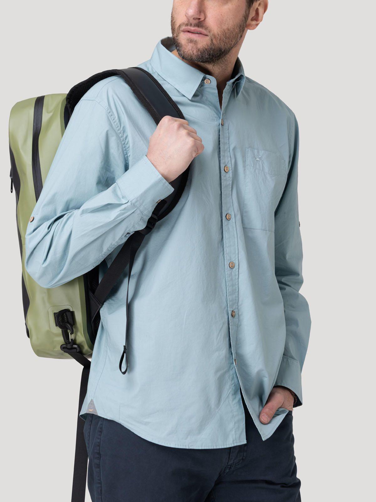 Camisa Algodón Orgánico Hombre Galiton Celeste-5
