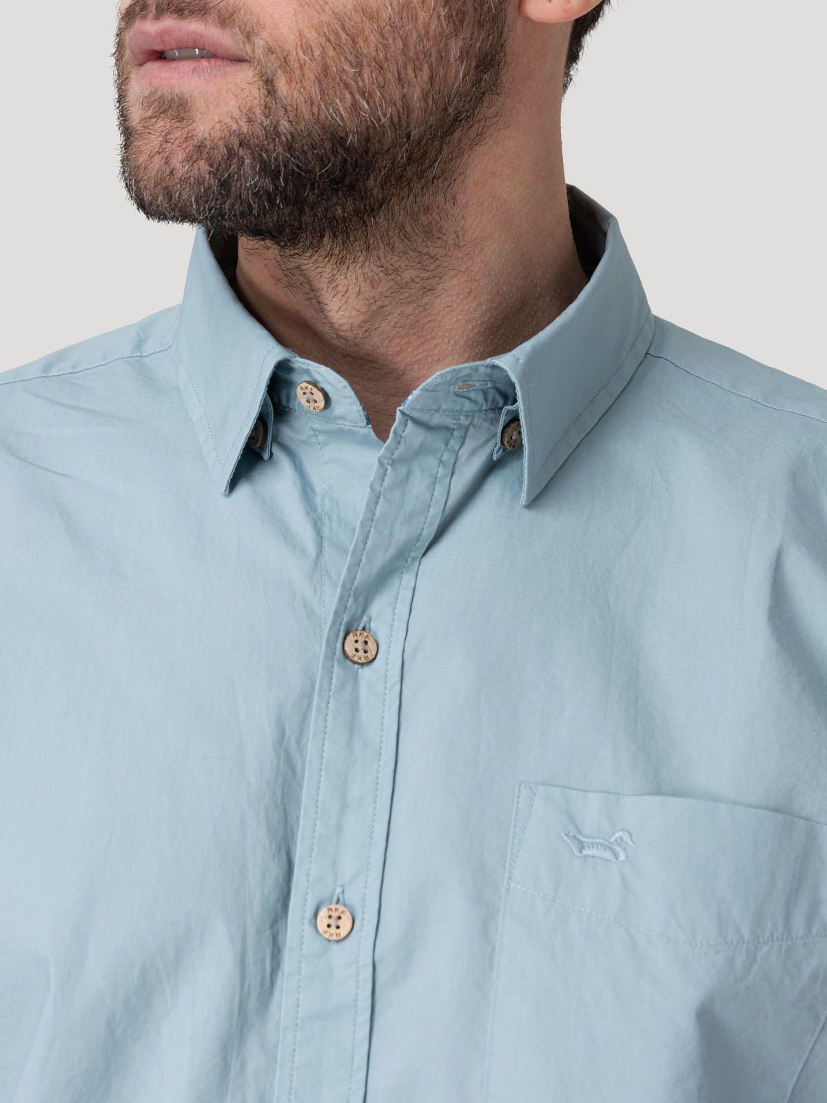 Camisa Algodón Orgánico Hombre Galiton Celeste-7