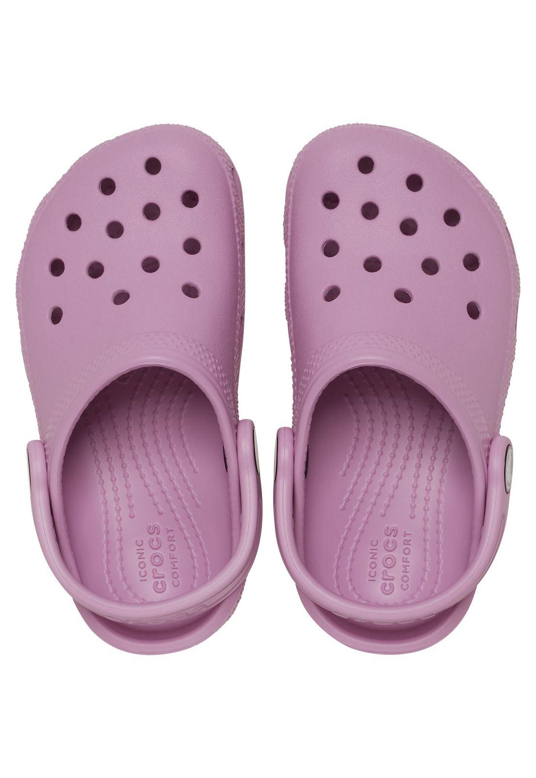 Zueco Crocs Niña Classic Clog Morado-4