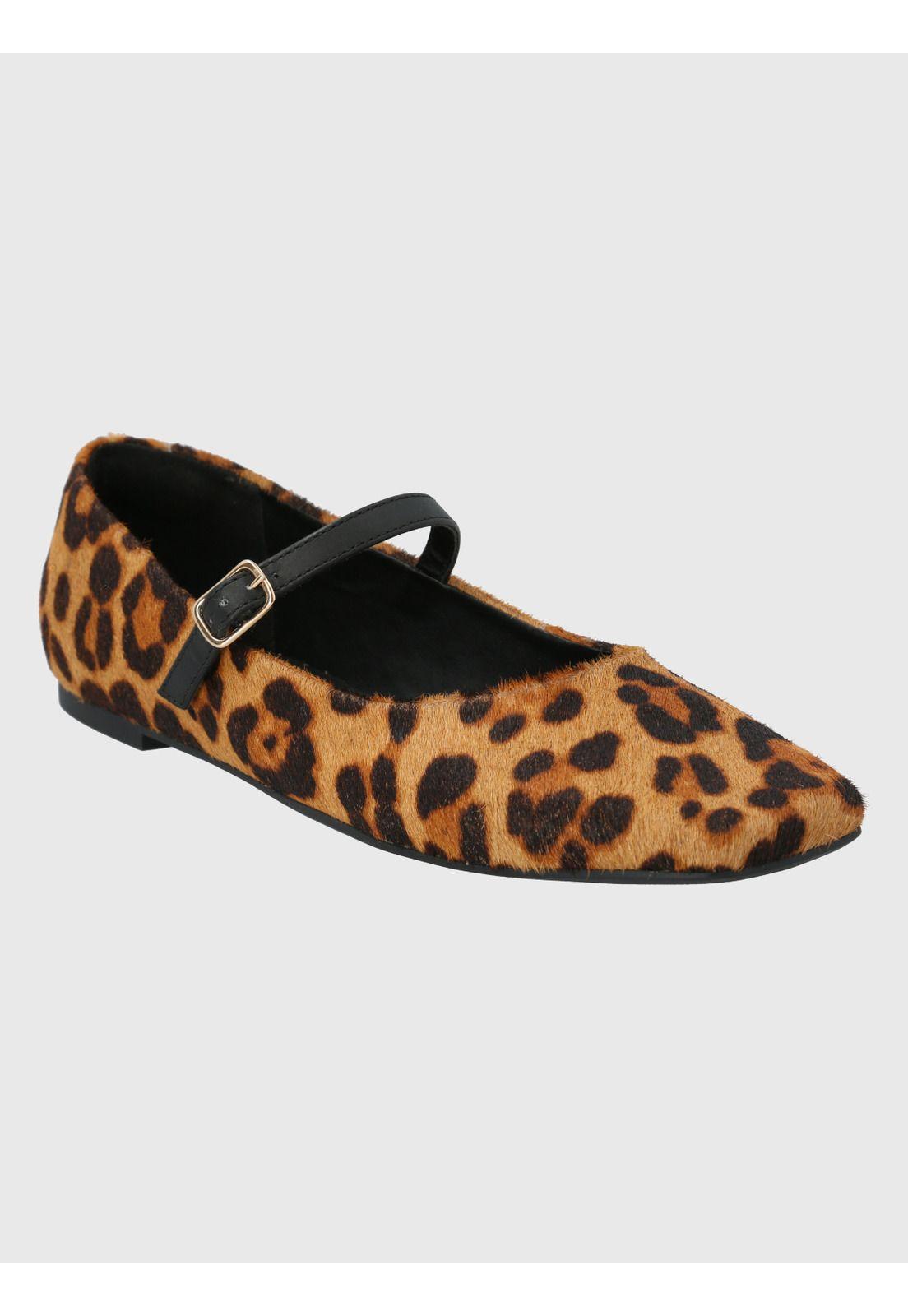 Ballerina cuero animal print Mujer Lovere-0