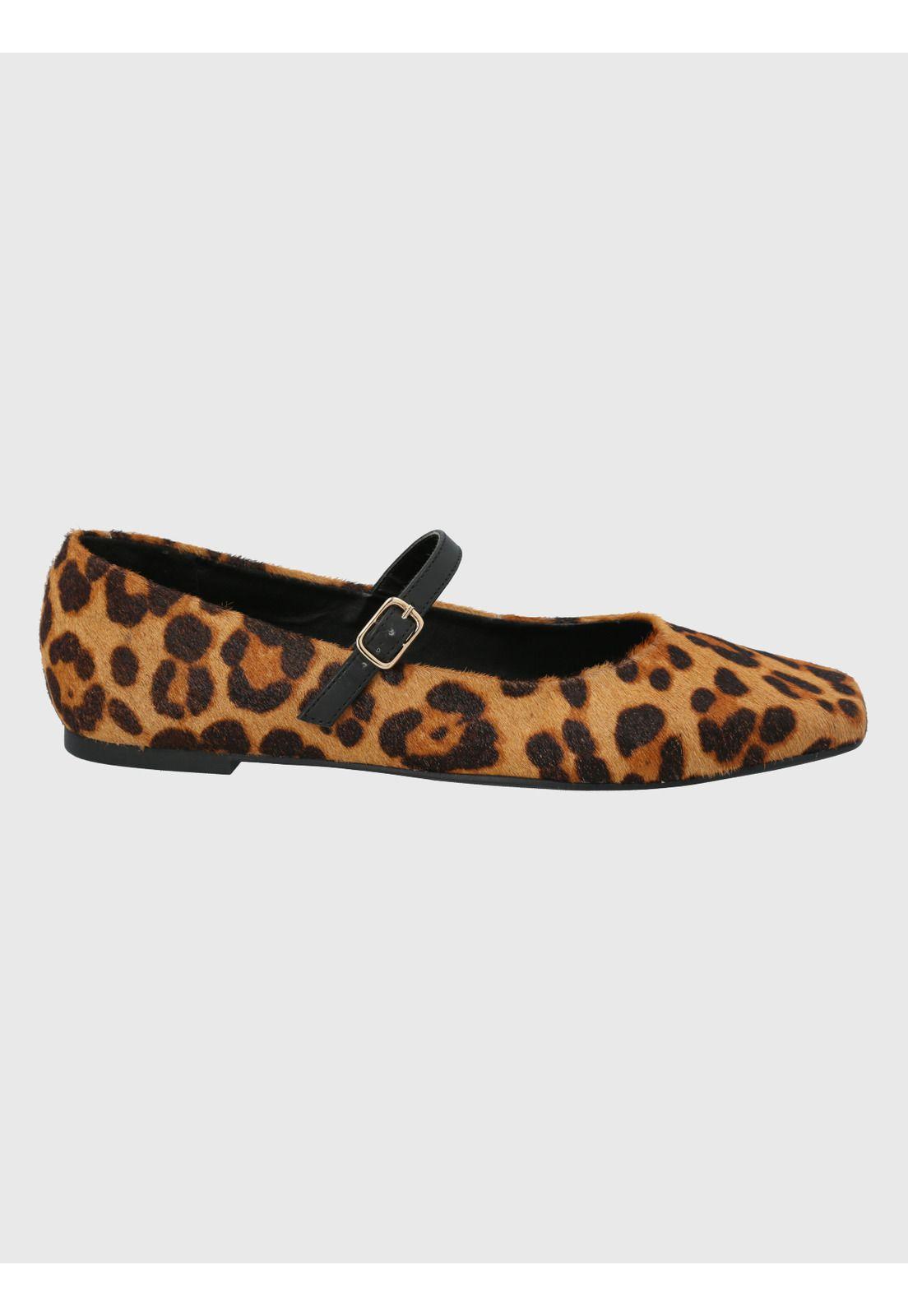 Ballerina cuero animal print Mujer Lovere-1