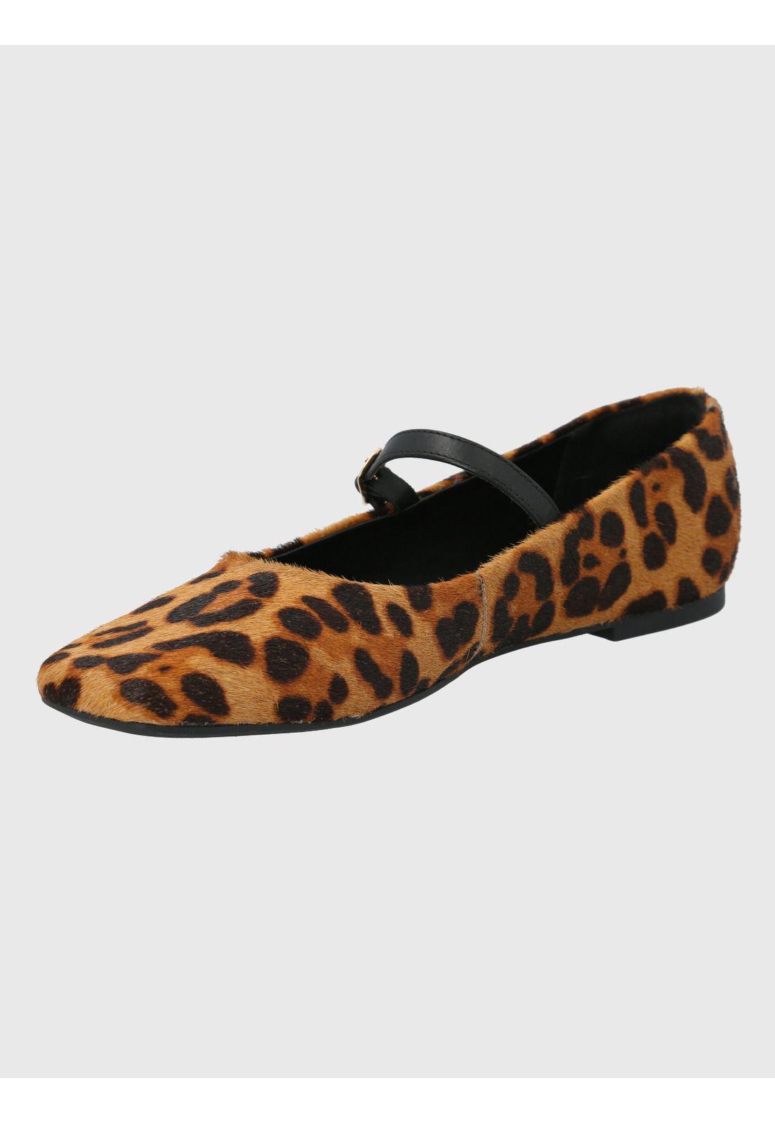 Ballerina cuero animal print Mujer Lovere-3