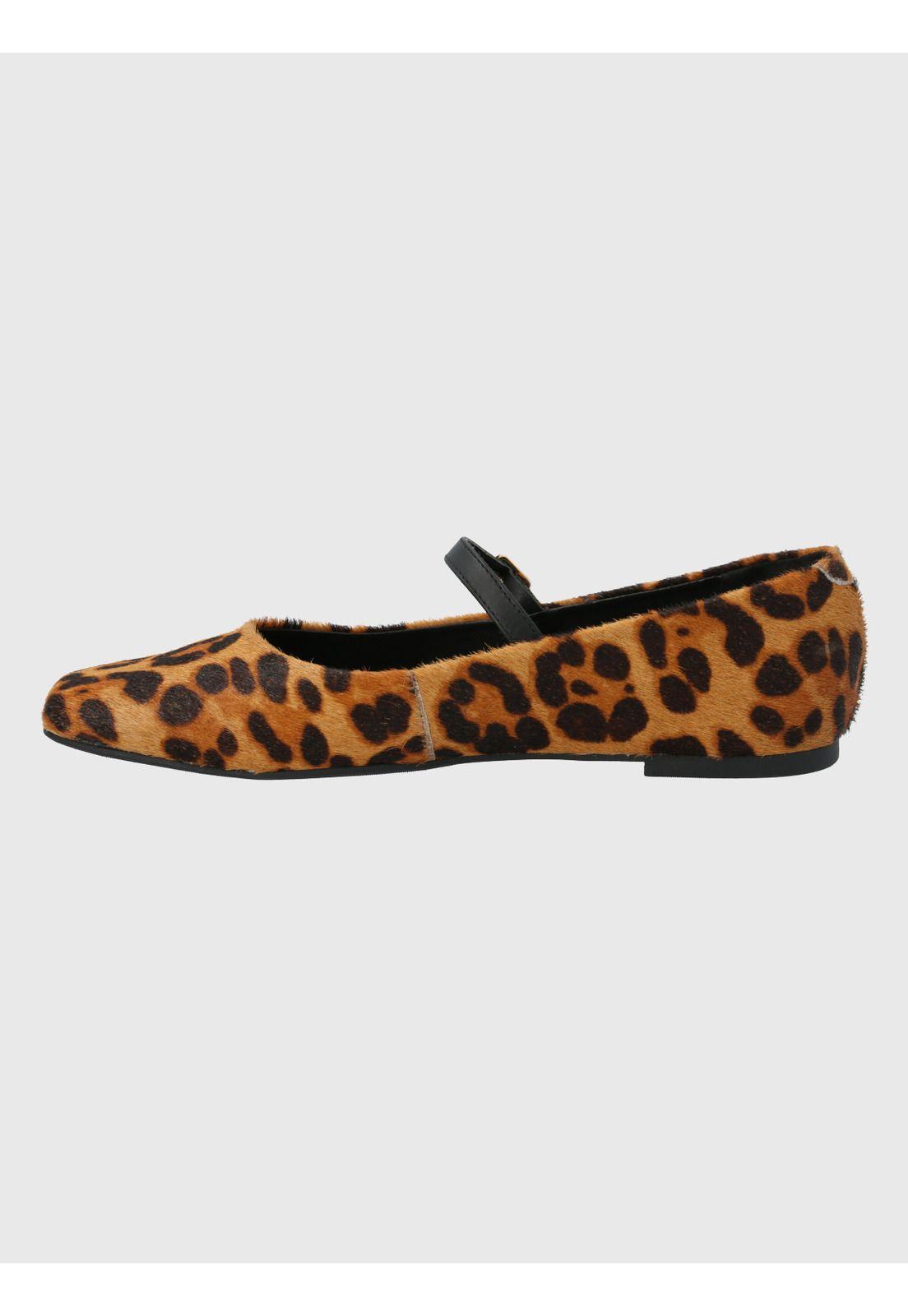 Ballerina cuero animal print Mujer Lovere-4