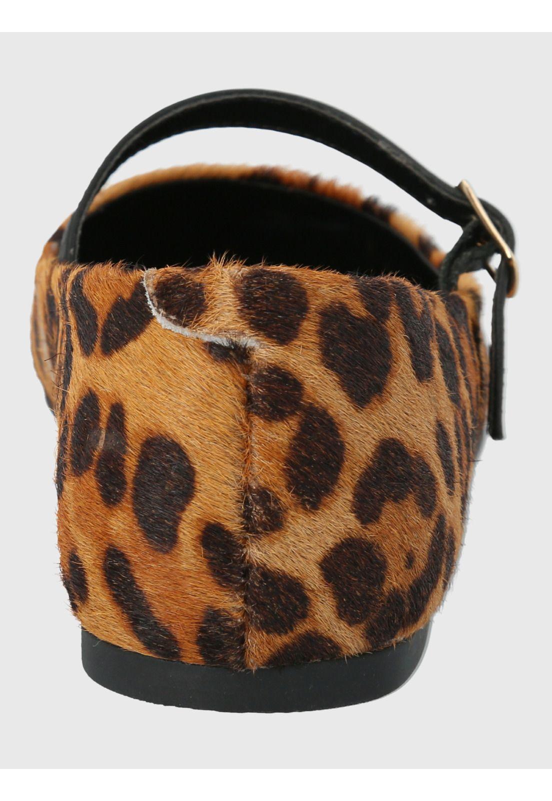 Ballerina cuero animal print Mujer Lovere-5