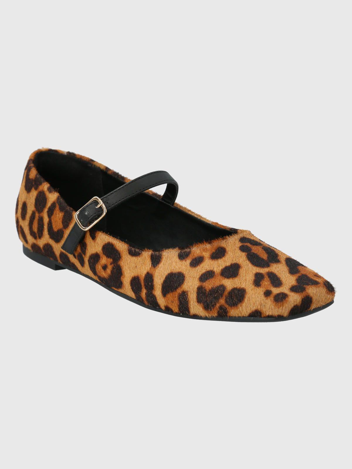 Ballerina cuero animal print Mujer Lovere-0