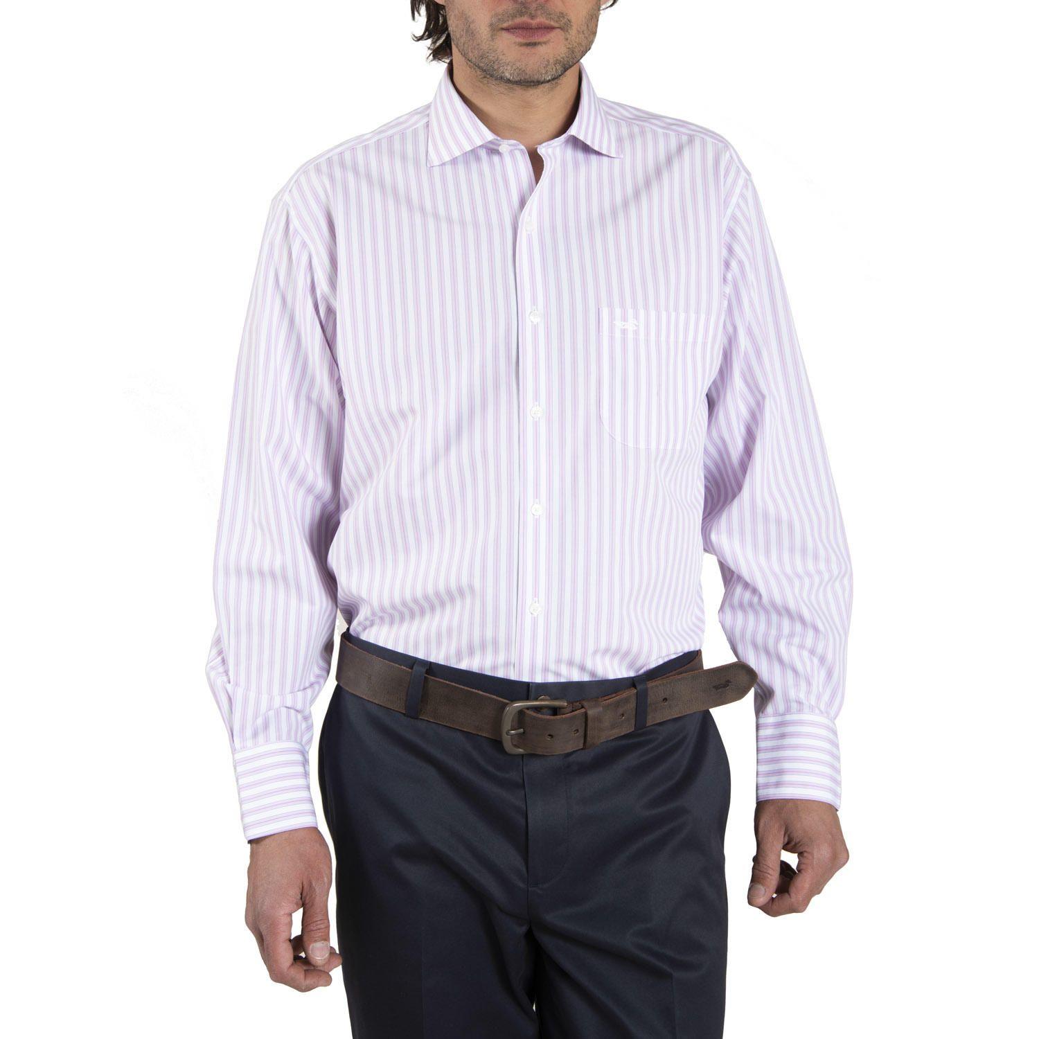 Camisa Algodón Libre de Arrugas Rosa Hombre Rockford-0