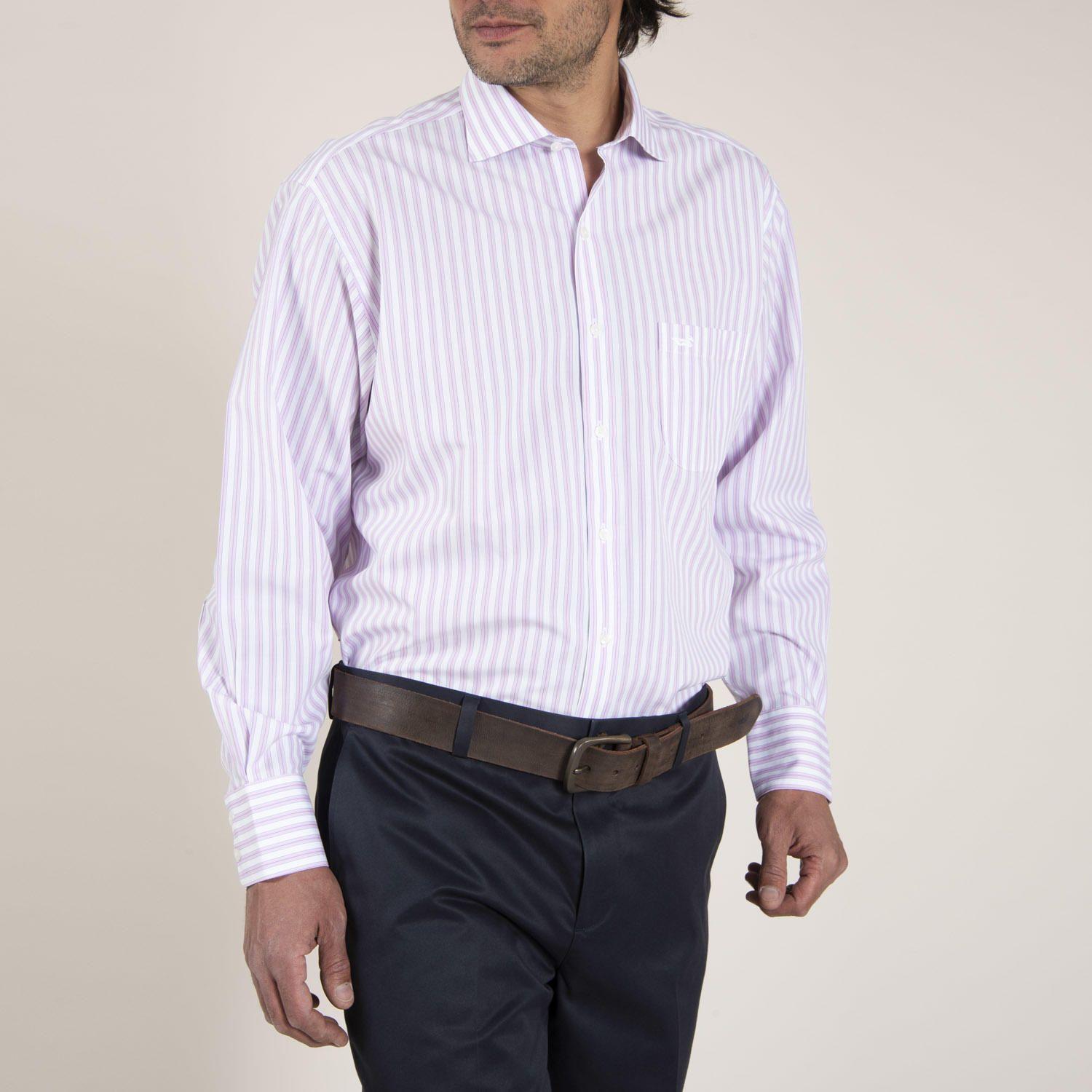 Camisa Algodón Libre de Arrugas Rosa Hombre Rockford-1