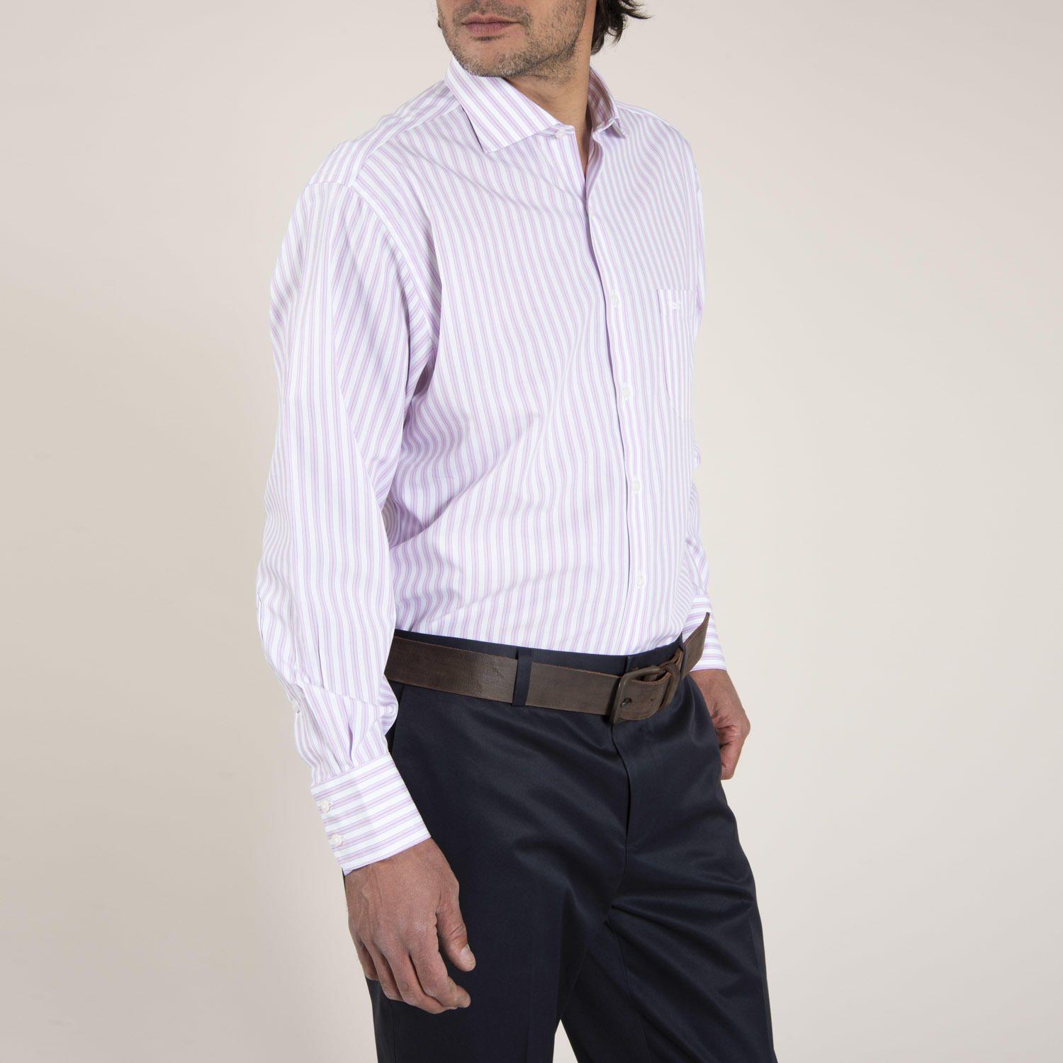 Camisa Algodón Libre de Arrugas Rosa Hombre Rockford-2