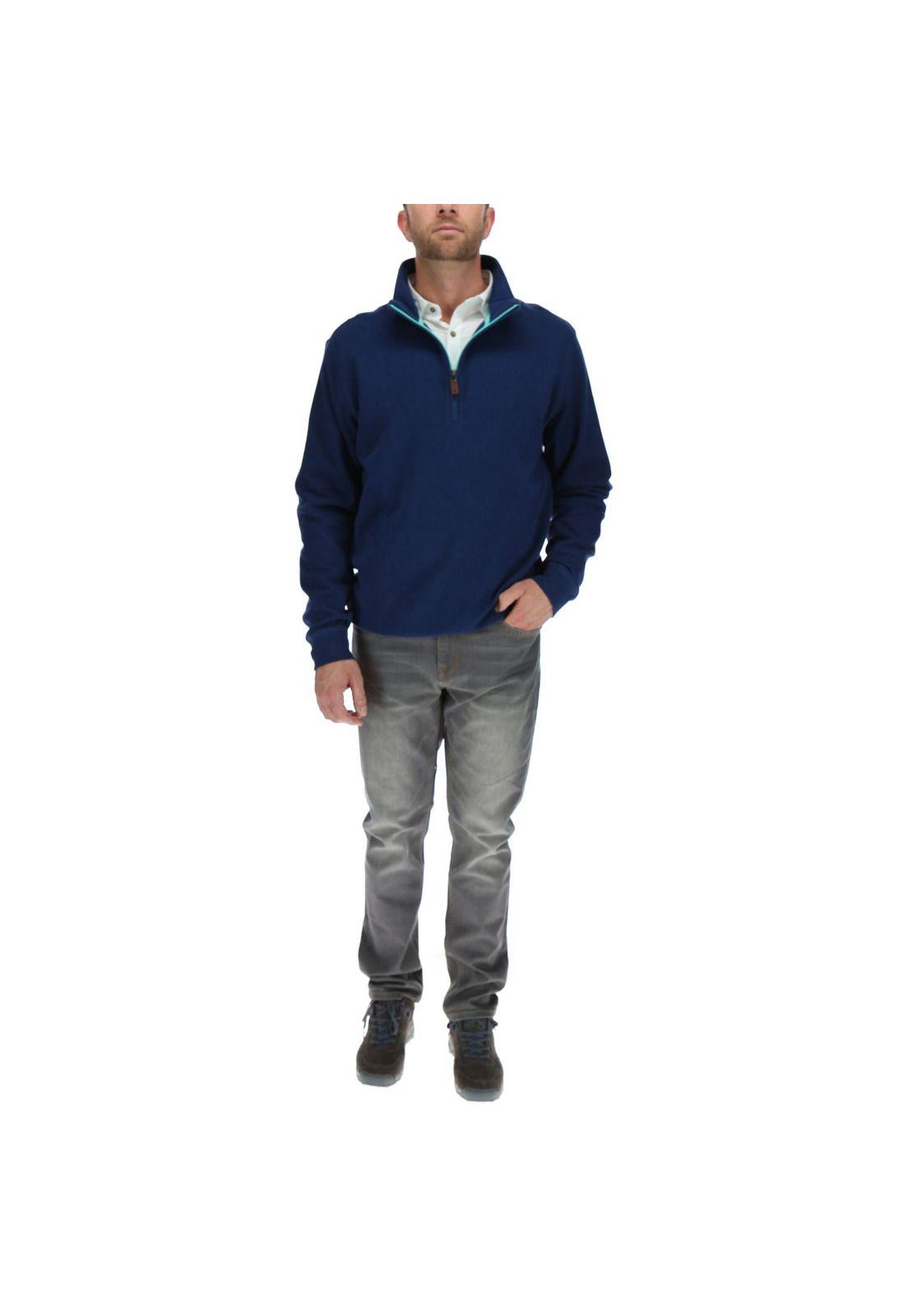 Poleron Hombre Bicolor Azul-4