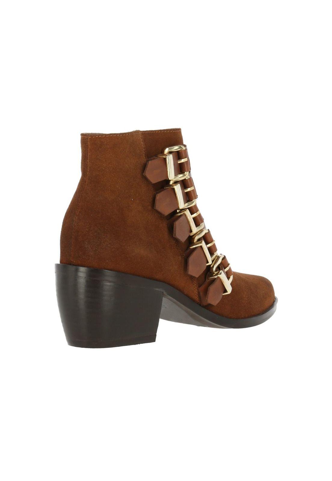 Botin Cuero Mujer Allie Café-4