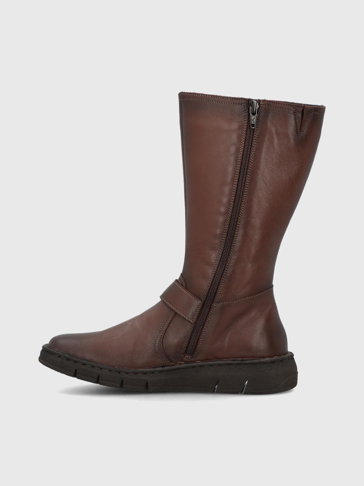 Bota Cuero Mujer Mildre Café-4